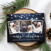 Kalligrafie Hart Kerst Blauw Hout Lichten Briefkaart