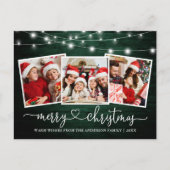 Kalligrafie Hart Kerst Groen Hout Lichten Briefkaart (Voorkant)