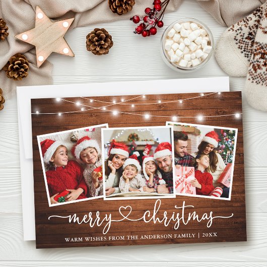 Kalligrafie Hart Kerst Hout Lichten 3 Foto Feestdagenkaart