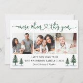 Kalligrafie Hart Meer Cheer 3 Fotodennen Feestdagenkaart (Voorkant)