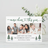 Kalligrafie Hart Meer Cheer 3 Fotodennen Feestdagenkaart (Staand voorkant)