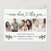 Kalligrafie Hart Meer Cheer Holly 3 Foto Briefkaart (Voorkant)