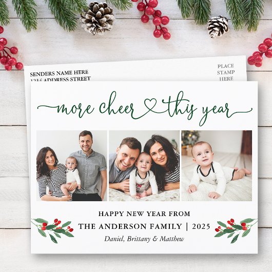 Kalligrafie Hart Meer Cheer Holly 3 Foto Briefkaart