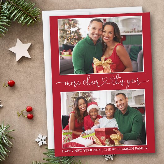 Kalligrafie Hart Meer Kerstmis Rood 2 Foto Feestdagenkaart