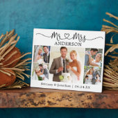 Kalligrafie Hart Meneer en Mevrouw 5 Foto Huwelijk Fotoplaat (Zijkant)