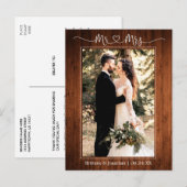 Kalligrafie Hart Meneer Mevrouw Hout Trouw Dank U Briefkaart (Voorkant / Achterkant)