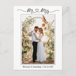 Kalligrafie Hart Meneer Mevrouw Huwelijksfoto Beda Briefkaart