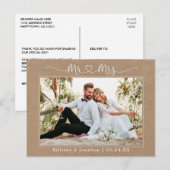 Kalligrafie Hart Meneer Mevrouw Trouw Bedankt Briefkaart (Voorkant / Achterkant)