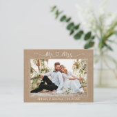 Kalligrafie Hart Meneer Mevrouw Trouw Bedankt Briefkaart (Staand voorkant)