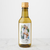 Kalligrafie Hart Mr. en Mrs. Wedding Mini Wijn Etiket (Voorkant)