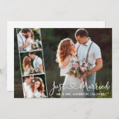 Kalligrafie Hart Net Getrouwd 4 Foto Aankondiging (Voorkant / Achterkant)