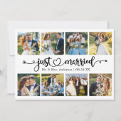 Kalligrafie Hart Net Getrouwd 8 Fotobruiloft Aankondiging (Voorkant)