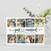 Kalligrafie Hart Net Getrouwd 8 Fotobruiloft Aankondiging (Staand voorkant)