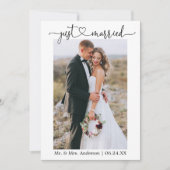 Kalligrafie hart net getrouwd foto bruiloft aankondiging (Voorkant)