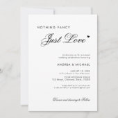 Kalligrafie hart niets Fancy gewoon liefde bruilof Kaart (Voorkant)