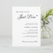 Kalligrafie hart niets Fancy gewoon liefde bruilof Kaart (Staand voorkant)