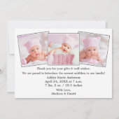 Kalligrafie Hart Nieuwe Baby 4 Foto Bedankkaart (Achterkant)