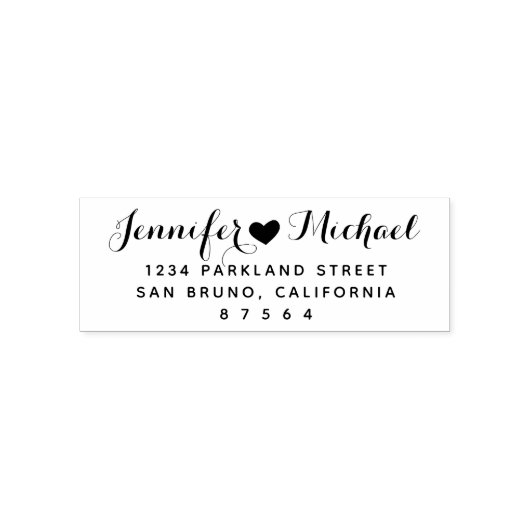 Kalligrafie hart retour adres  zelfinktende stempel (Design)