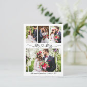 Kalligrafie Hart Trouw Dank U 4 Foto  Briefkaart (Staand voorkant)