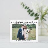 Kalligrafie Hart Trouwfoto Heel erg bedankt Briefkaart (Staand voorkant)