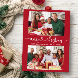 Kalligrafie Hart Vrolijk Kerstrood 2 Foto Briefkaart