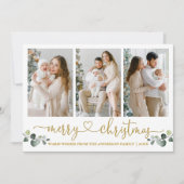 Kalligrafie Hart Waterverf Eucalyptus Kerst Feestdagenkaart (Voorkant)