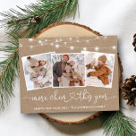 Kalligrafie Hartlichten Kraft Meer Cheer 3 Foto Briefkaart<br><div class="desc">Moderne kalligrafie Hartschrift Familie 3 Foto Meer Cheer Dit jaar Kraft Holiday Briefkaart</div>