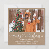 Kalligrafie Hartschrift Kerst Kraft Square Feestdagenkaart (Voorkant)