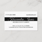 Kalligrafie Hartvorm Zwart-wit Initialen Visitekaartje (Achterkant)