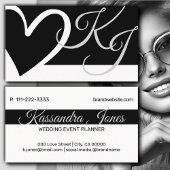 Kalligrafie Hartvorm Zwart-wit Initialen Visitekaartje