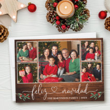 Kalligrafie Heart Holly Wood Feliz Navidad