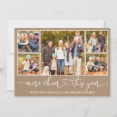 Kalligrafie Heart Kraft Meer Cheer 5 Foto Feestdagenkaart (Voorkant)