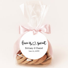 Kalligrafie Heart Love Is Sweet Wedding Bedankjes Labels