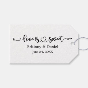 Kalligrafie Heart Love Is Sweet Wedding Favoriet Cadeaulabel