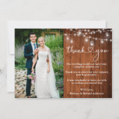 Kalligrafie Heart Wood Jar Lights Wedding Bedankkaart (Voorkant)