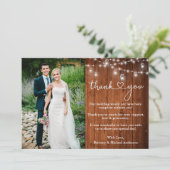 Kalligrafie Heart Wood Jar Lights Wedding Bedankkaart (Staand voorkant)