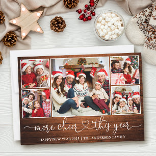 Kalligrafie Heart Wood Meer Cheer 5 Foto Feestdagenkaart