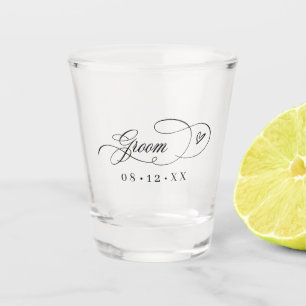 kalligrafie Hearts Groom ID1025 Shot Glas