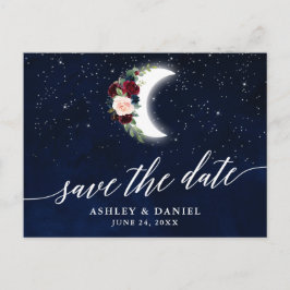 Kalligrafie Hemelse Bloemenmaan Save the Date Briefkaart