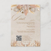 Kalligrafie Herfst Boho Script Wedding Details Informatiekaartje (Voorkant)