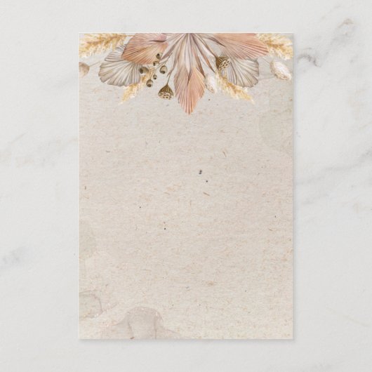 Kalligrafie Herfst Boho Script Wedding Details Informatiekaartje (Achterkant)