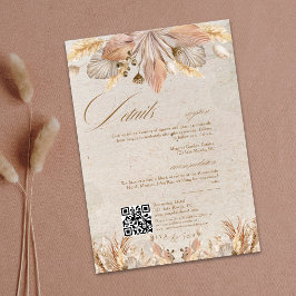 Kalligrafie Herfst Boho Script Wedding Details Informatiekaartje