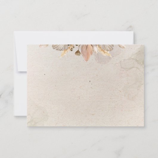 Kalligrafie Herfst Boho Script Wedding RSVP Kaartje (Achterkant)