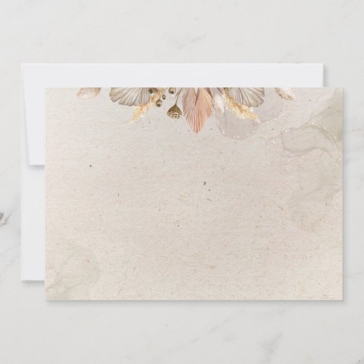 Kalligrafie Herfst Boho Wedding Save the Date Kaar (Achterkant)