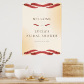 Kalligrafie Herfstblad Bruiloft Feest Welkom Poster (Keuken)