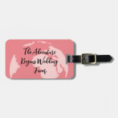 Kalligrafie Het Avontuur Begint Trouw Favor Bagagelabel (Voorkant horizontaal)