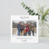 Kalligrafie Hispanic Feliz Navidad Kerstfoto Feestdagenkaart (Staand voorkant)