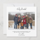 Kalligrafie Hispanic Feliz Navidad Kerstfoto Feestdagenkaart (Voorkant)