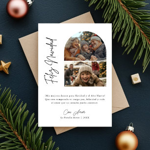 Kalligrafie Hispanic Foto Feliz Navidad Kerstmis Feestdagenkaart