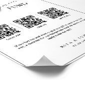 Kalligrafie Honeymoon Fund Cash QR Code Wedding Poster (Hoek)